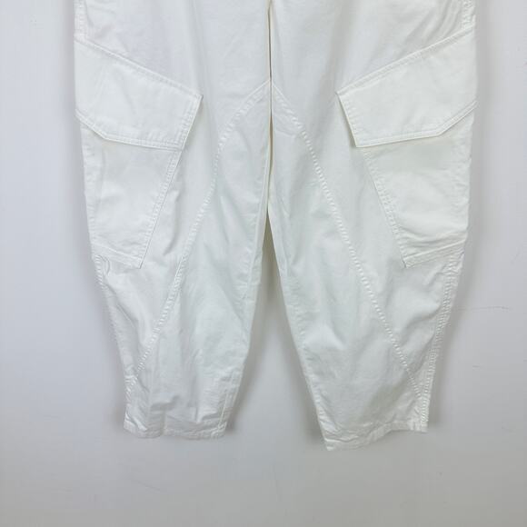 Madewell The Barrel Leg Utility Pant Garment Dyed Twill White Cargo US 6 NWT - Picture 14 of 14